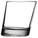 A clear Libbey rocks glass with a white background.
