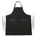 A black Hardmill canvas bib apron with two pockets.