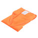 An orange mesh Cordova safety vest folded up on a white background.