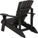 A black wooden Lifetime Adirondack chair with armrests.
