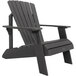 A grey wooden Lifetime Adirondack chair with armrests.