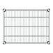 A metal wire shelf with two bars for Regency shelving.