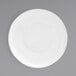 A white porcelain plate with a spiral pattern.