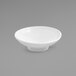 A white Front of the House porcelain ramekin with a spiral pattern.