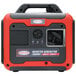 A red and black Simpson portable inverter generator with a red cover.
