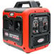 A Simpson orange and black portable inverter generator with recoil start.