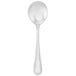 A Walco stainless steel bouillon spoon with a beaded design on the handle.