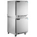 A Beverage-Air UCR27AHC-23 double stacked undercounter refrigerator on wheels.