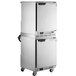 A Beverage-Air UCR20HC-23 double stacked undercounter refrigerator on wheels with a black handle.