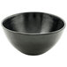 A black Front of the House Kiln porcelain bowl with a white background.