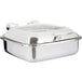 Vollrath 46134 6 Qt. Intrigue Square Induction Chafer with Glass Top and Stainless Steel Food Pan Main Thumbnail 3