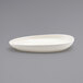 A white oval Front of the House porcelain plate.