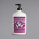 A white Mrs. Meyer's Clean Day body lotion bottle with a purple label on a counter.