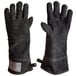 A pair of black Outset leather oven / grill gloves.