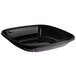 A black square Fineline PET plastic bowl with a white background.