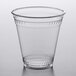 A clear plastic Fabri-Kal squat cup on a white background.