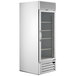 A white Beverage-Air MarketMax glass door merchandising freezer.