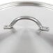 A close-up of a Vollrath stainless steel domed pan lid.