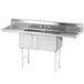 Advance Tabco FC-2-1818-18RL Two Compartment Stainless Steel Commercial Sink with Two Drainboards - 72" with 18" X 24" Drainboard Main Thumbnail 1