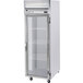 A Beverage-Air Horizon Series glass door reach-in refrigerator with a white exterior.