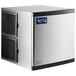 A silver Avantco air cooled modular half cube ice machine with black trim.