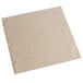A beige Hoffmaster linen-like dinner napkin unfolded on a white surface.