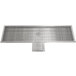 A rectangular stainless steel Eagle Group water tempering trough with a metal grate.