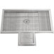 An Eagle Group stainless steel floor trough with a grate on top.