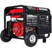 A DuroStar portable generator with a red engine and wheel kit.