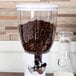 A Zevro white dry food dispenser filled with coffee beans.