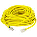 A yellow DuroMax extension cord with plugs.