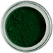A jar of Roxy & Rich Forest Green petal dust powder.