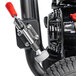 A close-up of a black and red Simpson Super Pro pressure washer engine.