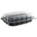 11" x 8 1/2" x 3" Microwaveable 1-Compartment Plastic Hinged Container - 116/Case Main Thumbnail 2