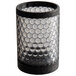 A black and white resin pub candle holder with a hexagonal design.