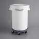 Baker's Mark 32 Gallon / 510 Cup Round White Flat Top Mobile Ingredient Storage Bin with Lid Main Thumbnail 3