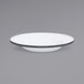 Crow Canyon Home V19BLA Vintage 8" White Wide Rim Enamelware Footed Plate with Black Rolled Rim Main Thumbnail 3