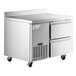 Avantco 44" Stainless Steel Two Drawer Extra Deep Worktop Refrigerator with 3 1/2" Backsplash Main Thumbnail 3