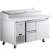 Avantco SSPPT-260D 60" 1 Door Refrigerated Pizza Prep Table with 2 Drawers Main Thumbnail 3