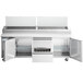 Avantco SSPPT-3F 93" 2 Door Refrigerated Pizza Prep Table with 2 Drawers Main Thumbnail 6
