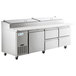 Avantco SSPPT-3G 93" 1 Door Refrigerated Pizza Prep Table with 4 Drawers Main Thumbnail 3