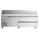 Avantco SSPPT-3G 93" 1 Door Refrigerated Pizza Prep Table with 4 Drawers Main Thumbnail 5