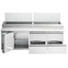 Avantco SSPPT-3G 93" 1 Door Refrigerated Pizza Prep Table with 4 Drawers Main Thumbnail 6