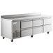 Avantco 93" Stainless Steel Six Drawer Extra Deep Worktop Refrigerator with 3 1/2" Backsplash Main Thumbnail 2