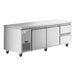 A stainless steel Avantco undercounter refrigerator with 2 doors and 3 drawers.