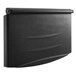 An Avantco black plastic ice bin door with a metal frame and curved edge.