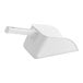 An Avantco white plastic ice scoop holder with a handle.