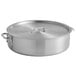 A silver Choice aluminum brazier with a lid.