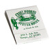 A white box of D.D. Bean & Sons Co matchbooks with green text on the counter of a family-style restaurant.