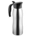 A silver stainless steel Choice Slimline Carafe with a black lid and handle.